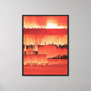 Abstraktes Glitch-Sonnenuntergangs-Design Leinwanddruck