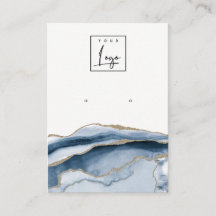 Abstraktes Gold Adage Navy Study Earring Logo-Disp