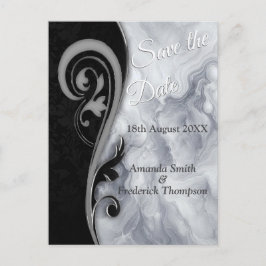 Abstraktes Gold auf schwarzen und gemischten Marmo Ankündigungspostkarte