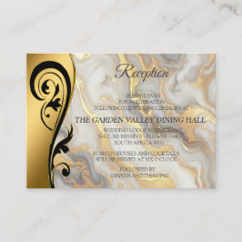 Abstraktes Gold auf schwarzen und gemischten Marmo Begleitkarte