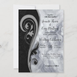 Abstraktes Gold auf schwarzen und gemischten Marmo Einladung