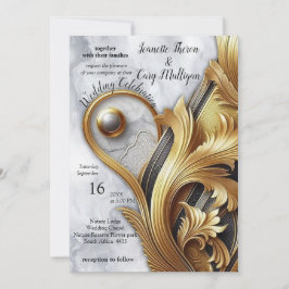 Abstraktes Gold auf schwarzen und gemischten Marmo Einladung