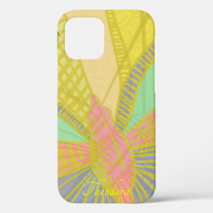 Abstraktes Gold Butterfly Jad Pink-Muster Case-Mate iPhone Hülle