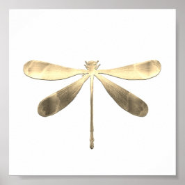 Abstraktes Gold Dragonfly Poster