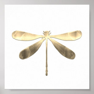 Abstraktes Gold Dragonfly Poster