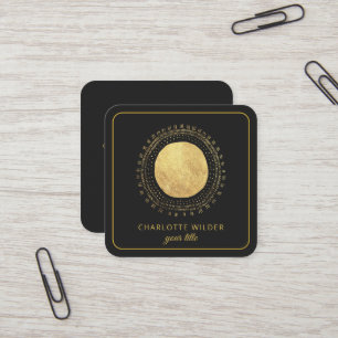 Abstraktes Gold Foil Circle Square Quadratische Visitenkarte