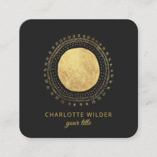 Abstraktes Gold Foil Circle Square Quadratische Visitenkarte
