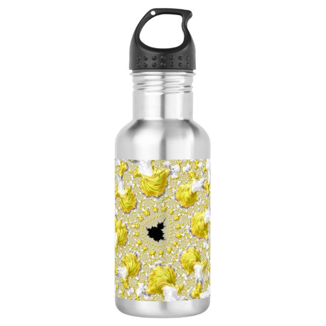 Abstraktes Gold-Fraktal Edelstahlflasche (Vorderseite)
