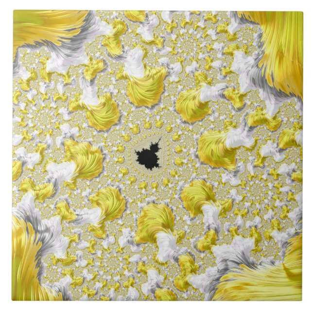 Abstraktes Gold-Fraktal Fliese (Vorderseite)