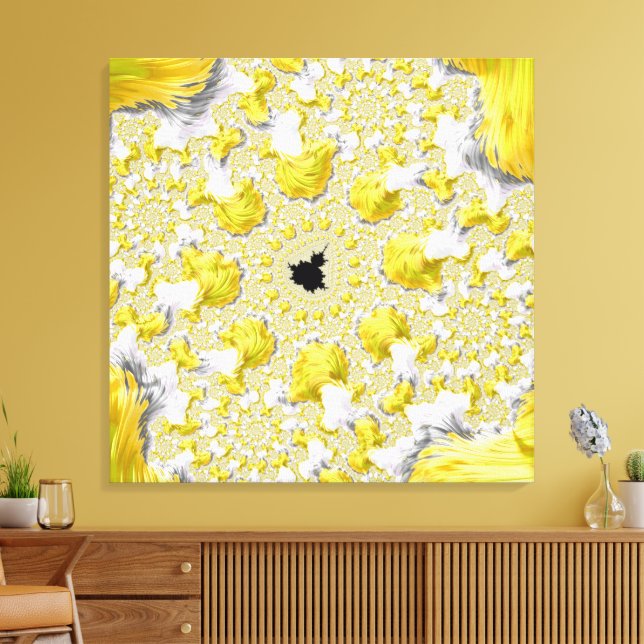 Abstraktes Gold-Fraktal Leinwanddruck (Insitu (Wohnzimmer))