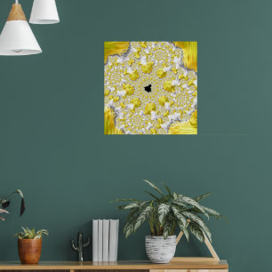 Abstraktes Gold-Fraktal Poster