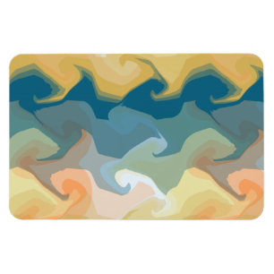 ABSTRAKTES GOLD GRÜN-BLAU MAGNET
