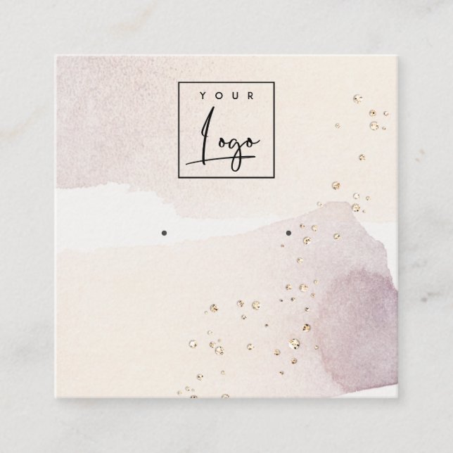 Abstraktes Gold-Lila-Logo-Band Quadratische Visitenkarte