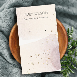 Abstraktes Gold Lila Watercolor Earring Display Visitenkarte