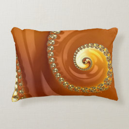 Abstraktes Gold Orange Gradient Spiral Fraktal Dekokissen