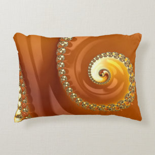 Abstraktes Gold Orange Gradient Spiral Fraktal Dekokissen