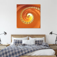 Abstraktes Gold Orange Gradient Spiral Fraktal