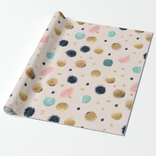 Abstraktes Gold und farbenfrohe Pinselstriche Geschenkpapier