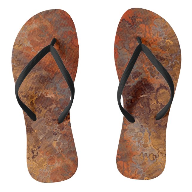 Abstraktes Gold- und Rostmarmor Flip Flops (Fußbett)