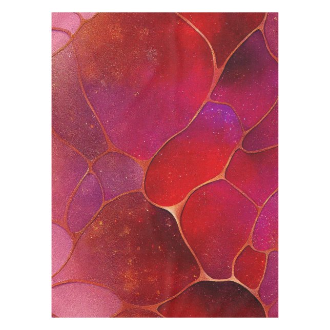 Abstraktes Gold Web über Violet, Lila und Magenta Tischdecke (Vorderseite)