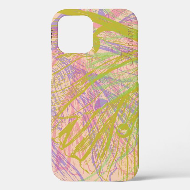 Abstraktes Goldbarren-Rosa-Violett Case-Mate iPhone Hülle (Rückseite)