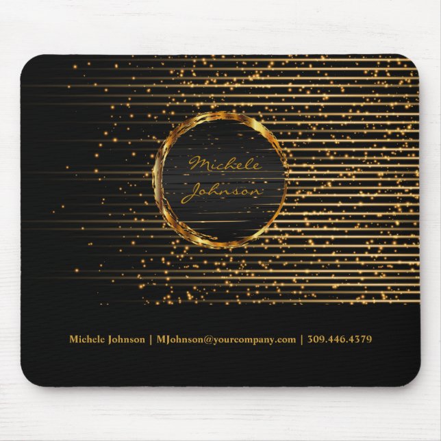Abstraktes Golden Star-Lichtdesign Mousepad (Vorne)