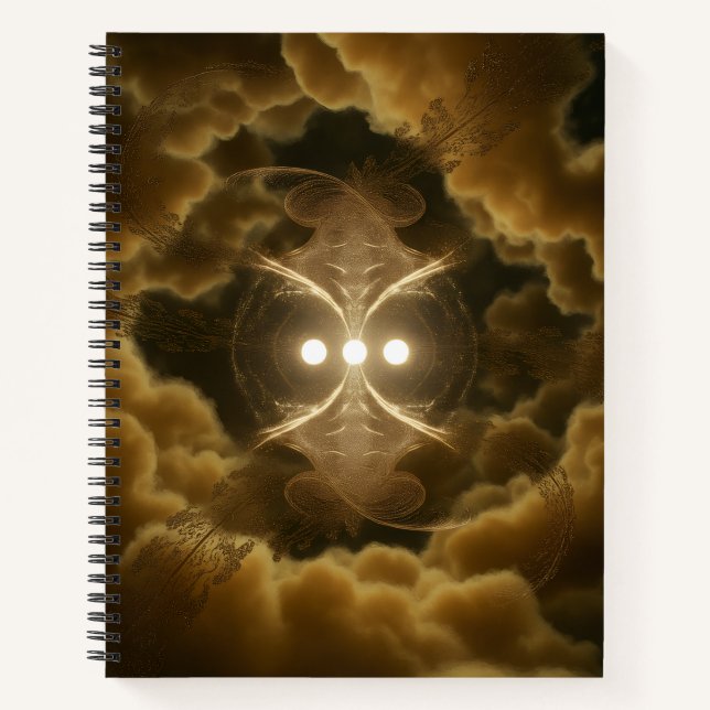 Abstraktes Goldenes Energie Spiral Notizbuch (Vorderseite)