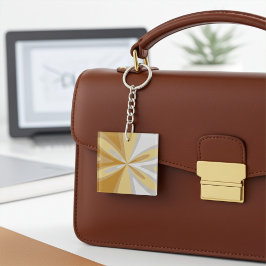 Abstraktes Goldenes Gelb, Grausilber Schlüsselanhänger