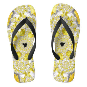 Abstraktes Goldenes Gelbes Symmetrisches Fraktal Flip Flops