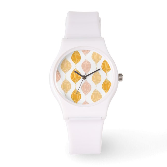 Abstraktes goldenes Ogemuster Armbanduhr (Vorderseite)
