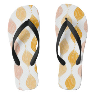 Abstraktes goldenes Ogemuster Flip Flops