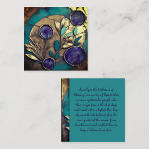 Abstraktes Goldleaf Amethyst Feb Birth Stone Mitteilungskarte