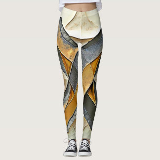 Abstraktes Goldmetalldesign Leggings
