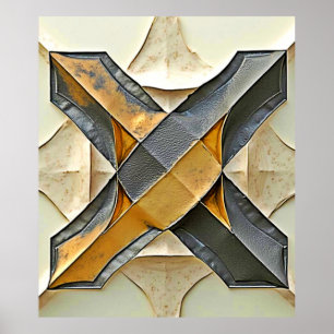 Abstraktes Goldmetalldesign Poster