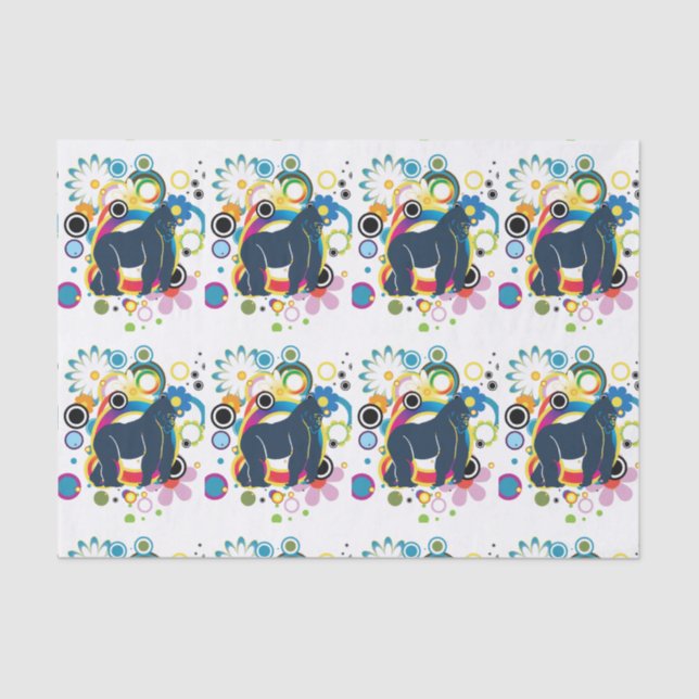 Abstraktes Gorilla Tissue Paper Seidenpapier (Vorderseite)