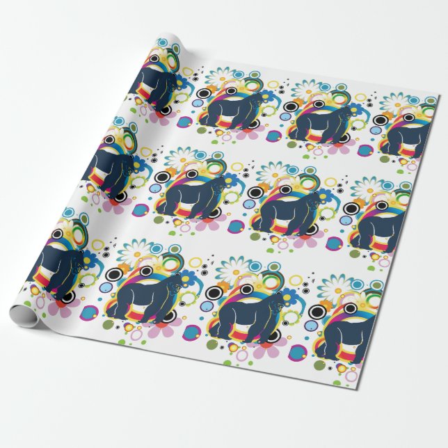 Abstraktes Gorilla Wrapping Paper Geschenkpapier (Ungerollt)