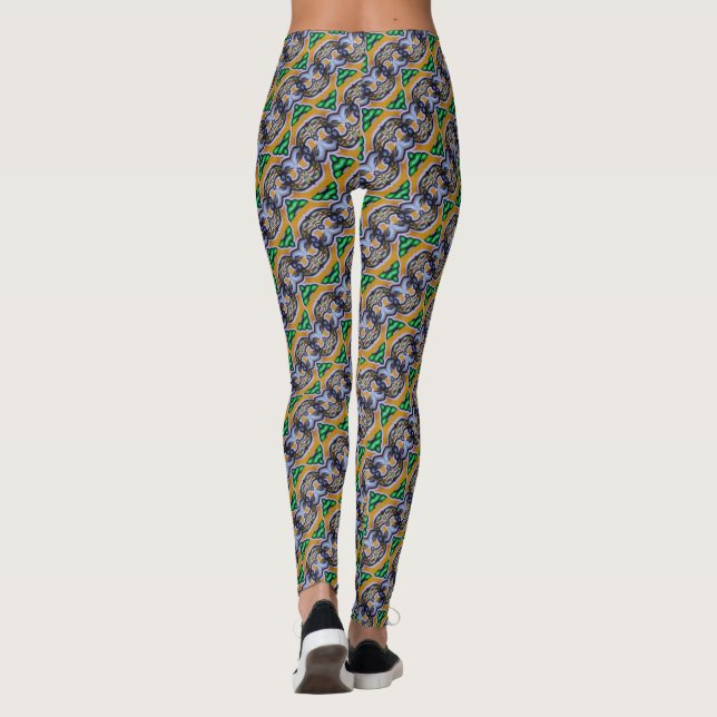 Abstraktes Graffiti-Muster Leggings (Rückseite)