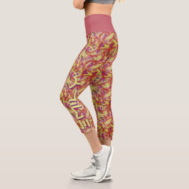 Abstraktes Graffiti-Muster Pinsel personalisiert Capri Leggings