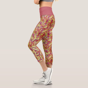 Abstraktes Graffiti-Muster Pinsel personalisiert Capri Leggings