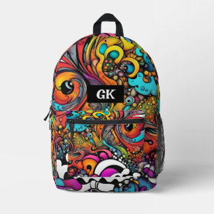 Abstraktes Graffiti-Muster Splash Art Personalisie Bedruckter Rucksack