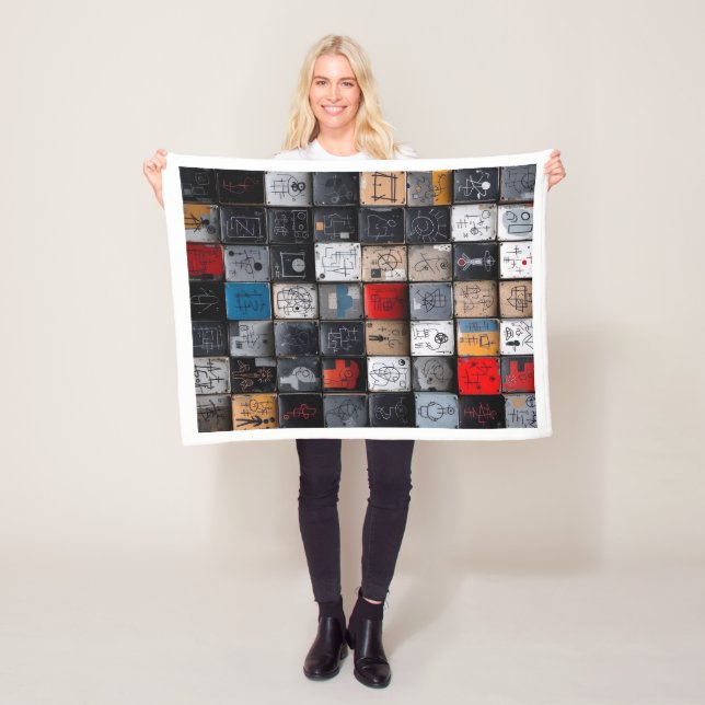 Abstraktes Graffiti-Raster-Kunstmuster-Fleece-Deck Fleecedecke (Beispiel)