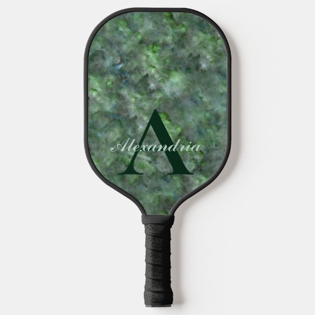 Abstraktes Granit-Monogramm Pickleball Schläger (Vorderseite)
