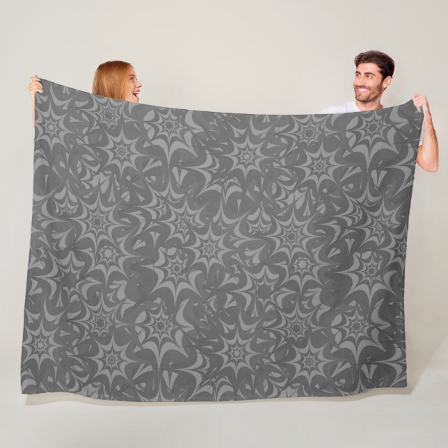 Abstraktes graues florales Star-Muster Fleecedecke (Beispiel)
