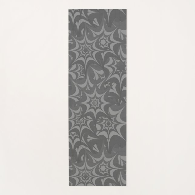 Abstraktes graues florales Star-Muster Yogamatte (Vorderseite)