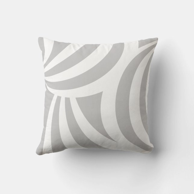 Abstraktes graues und weißes Graukissen Kissen (Rückseite)