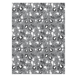 Abstraktes graues und weißes Tulip Paisley-Muster Tischdecke