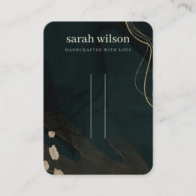 Abstraktes Green Black Gold 3 Hair Button Display Visitenkarte (Vorderseite)