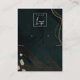 Abstraktes Green Black Gold-Earring-Nekklack-Logo Visitenkarte