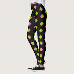 Abstraktes Green Diamond-Muster Leggings