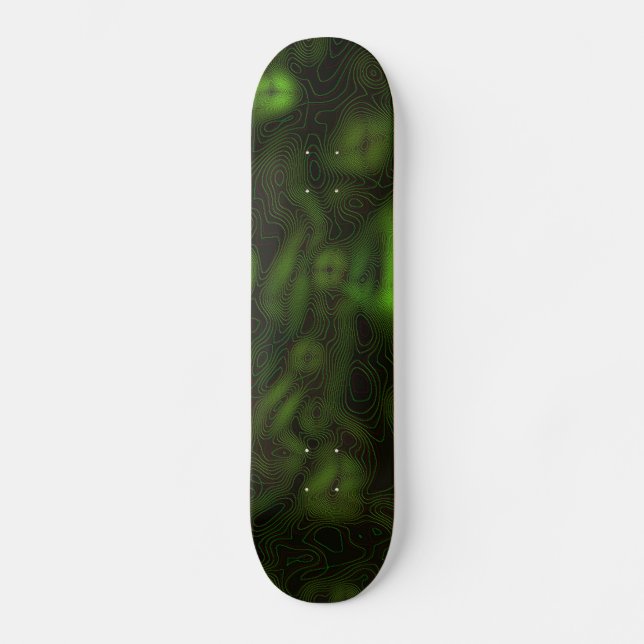 Abstraktes Green Glow Skateboard (Vorderseite)